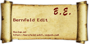 Bernfeld Edit névjegykártya